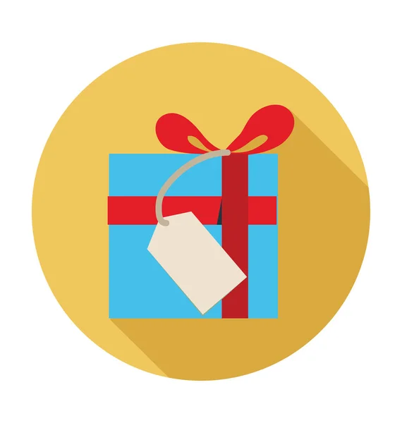 Kerstcadeau Platte Vector Icon — Stockvector