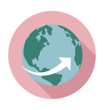 Dünya Küre Düz Vektör Simgesi 