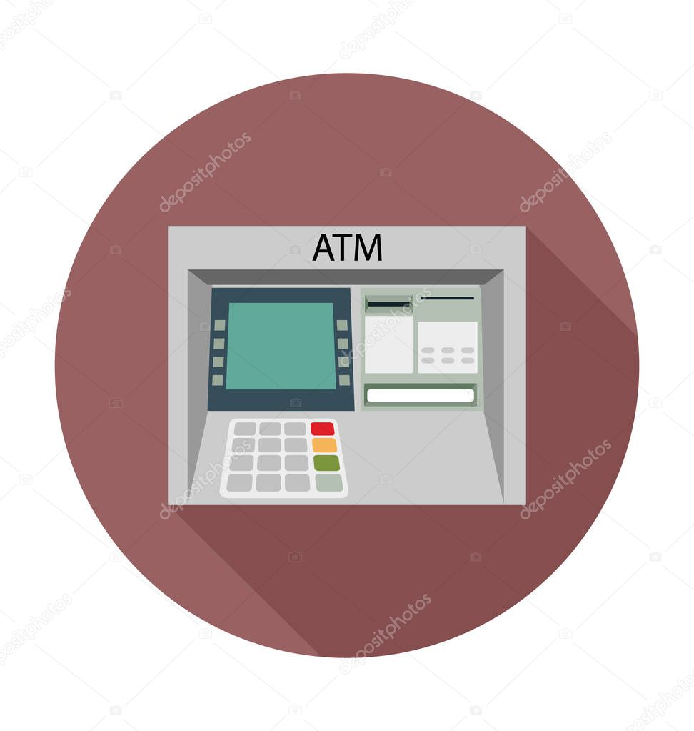 ATM Flat Vector Icon 