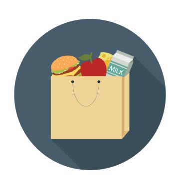 alışveriş poşeti düz vektör simgesi 