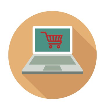 çevrimiçi alışveriş düz vektör simgesi 