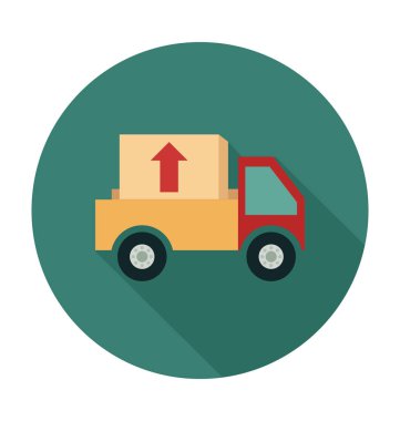 karavan düz vektör simgesi 