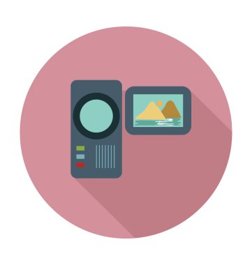 Cam coder düz vektör simgesi 