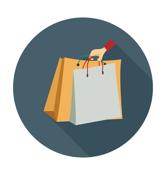 Bolsa Compras Icono Vector Plano — Archivo Imágenes Vectoriales