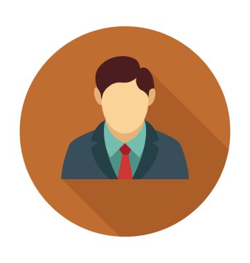 Avatar adam düz vektör simgesi  