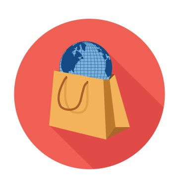 Küresel düz vektör simgesi  