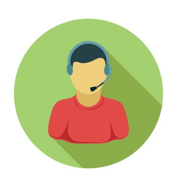 İstemci desteği düz vektör simgesi  