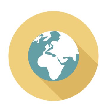 Dairesel dünya düz vektör simgesi  