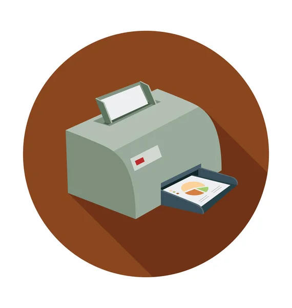 Printer Devices Flat Vector Icon — Stock Vector