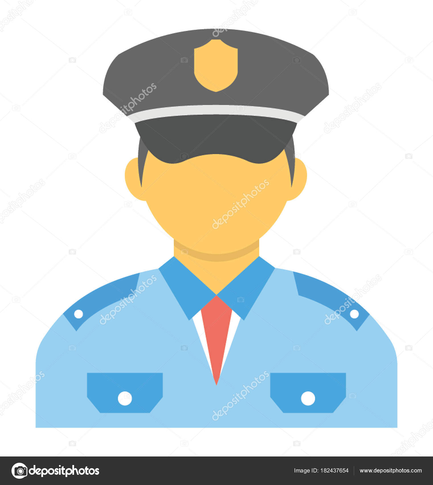 flat icon security guard stock vector creativestall 182437654 security guard