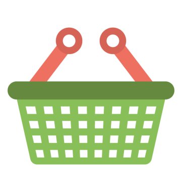 Yeşil bir sepet düz simgesi 