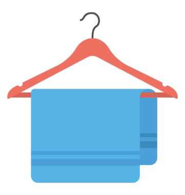 Bir havlu üzerinde bir askı düz simgesi 