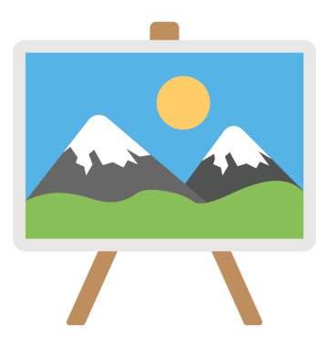 Bir tuval üzerine bir stand düz simgesi 