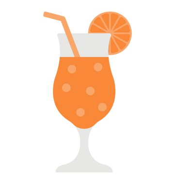 Tropikal içki bir cam düz simgesi