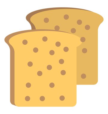 Kahverengi ekmek düz simgesi 