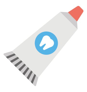 Bir diş macunu tüpü düz simgesi 