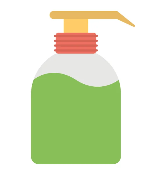 Icono Plano Una Botella Lavado Mano — Vector de stock