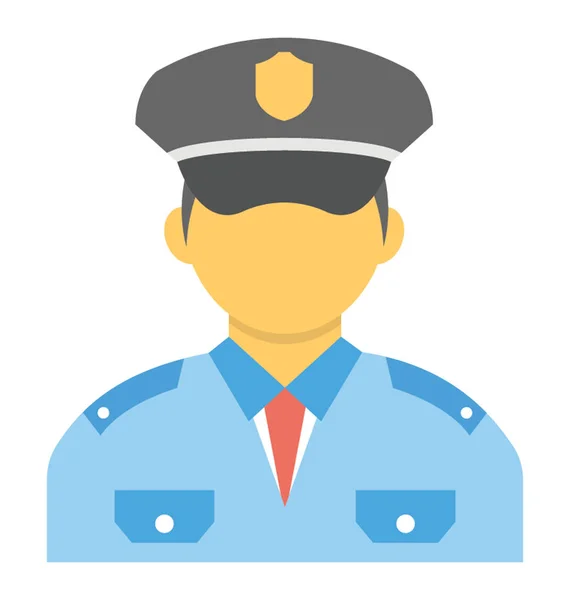 Flat Icon Security Guard — Stock Vector