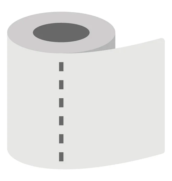 Icône Plate Rouleau Papier Toilette — Image vectorielle