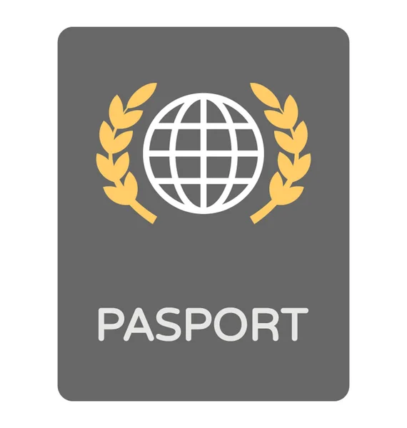 Flat Icon Passport — Stock Vector