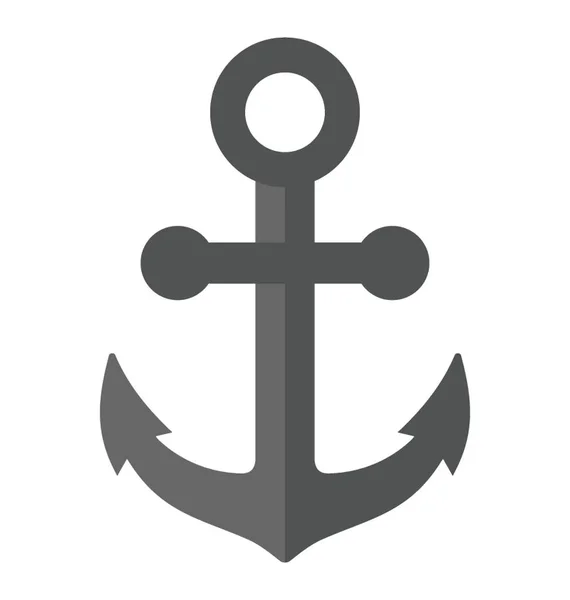 Icono Plano Ancla Barco — Vector de stock