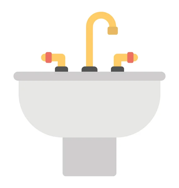 Flache Ikone Eines Waschbeckens — Stockvektor