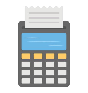 Nakit makbuz makinenin düz simgesi 