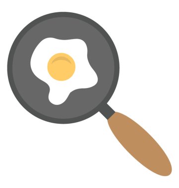 Bir tavada kızarmış yumurta düz simgesi