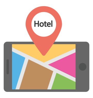 Bir Gps sistemlerinin düz simgesi 