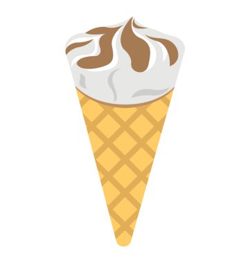 Bir dondurma koni düz simgesi 