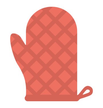 Pişirme bir mitten düz simgesi 