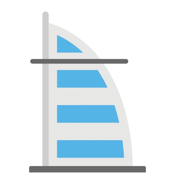 Platte Icoon Van Burj Arab — Stockvector