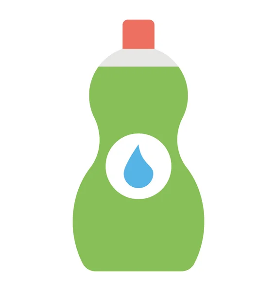 Επίπεδη Εικόνα Του Καθαρισμού Υγρών Μπουκάλι — Διανυσματικό Αρχείο