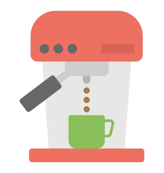 Bir Kahve Makinesi Makinenin Düz Simgesi — Stok Vektör