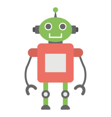 Düz vektör simgesi tasarım bir yürüyen robot