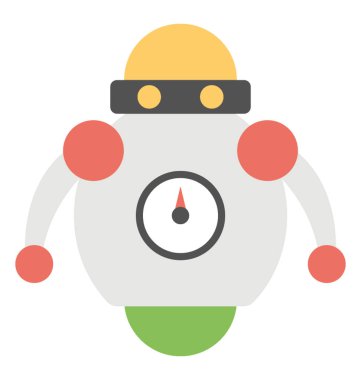 Hız göstergesi robot, düz simgesi yapay zeka