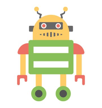 Düz simgesi insansı robot, biyonik adam