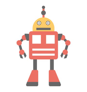 Düz simgesi insansı robot, mekanik robot