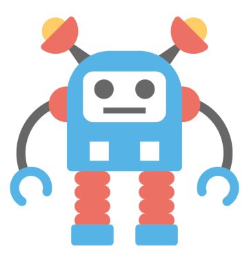 Oyuncak robot, düz simgesi yapay zeka