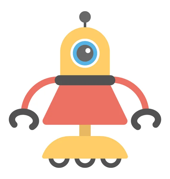 Inteligencia Artificial Icono Plano Robot Humanoide — Vector de stock