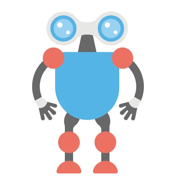 Icône Plate Robot Alien Intelligence Artificielle — Image vectorielle