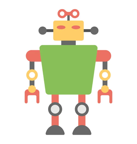機械ロボット フラット アイコン漫画ロボット 人工知能 — ストックベクタ