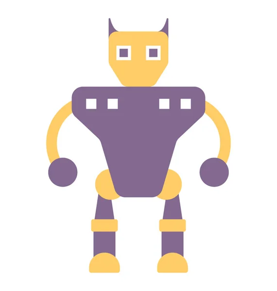 Płaskie Ikona Robot Technologii Wilk Twarz Robota — Wektor stockowy