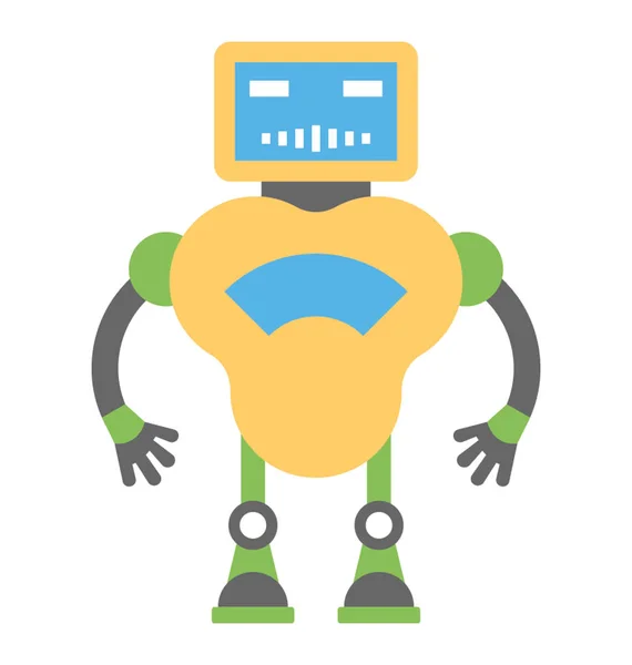 Technologie Robot Icône Plate Homme Bionique — Image vectorielle