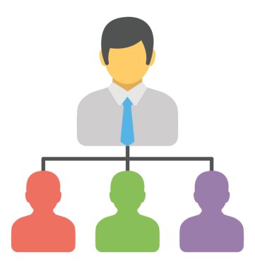 Görev için temsilci seçme, yönetim liderlik düz simgesi