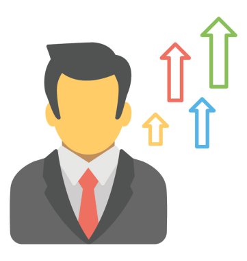 İş promosyon, düz simgesi kariyer ilerleme