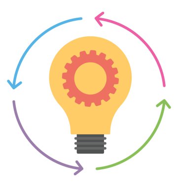 Yaratıcı süreç, düz simgesi fikir üretme