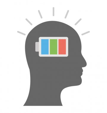 Düz simge zihinsel çaba, zihinsel yorgunluk