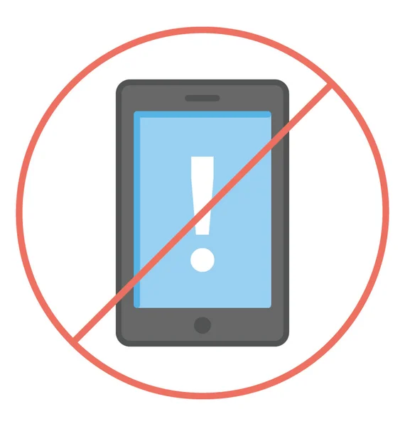 Eingeschränktes Handy Flaches Icon Handy Nicht Erlaubt — Stockvektor