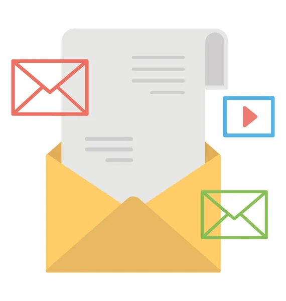 Mailing Icône Plate Poste — Image vectorielle